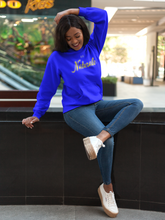 Load image into Gallery viewer, Au Naturale Royal Blue and Gold Pullover Hoodie