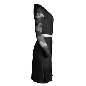 Invisible Tongues Wrap Dress