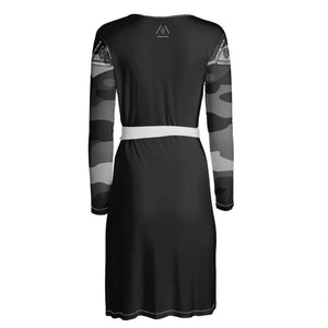 Invisible Tongues Wrap Dress