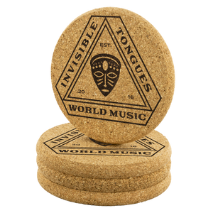 "Invisible Tongues" Round Cork Coasters