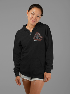 Invisible Tongues Zip-Up Hoodie (Black and Red)