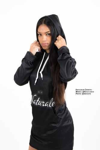 Au Naturale Black & White Hoodie Dress