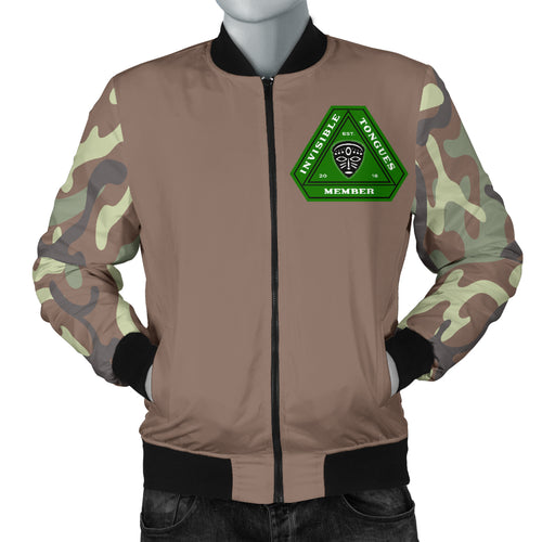 Invisible Tongues Member Army Men's Bomber Jacket