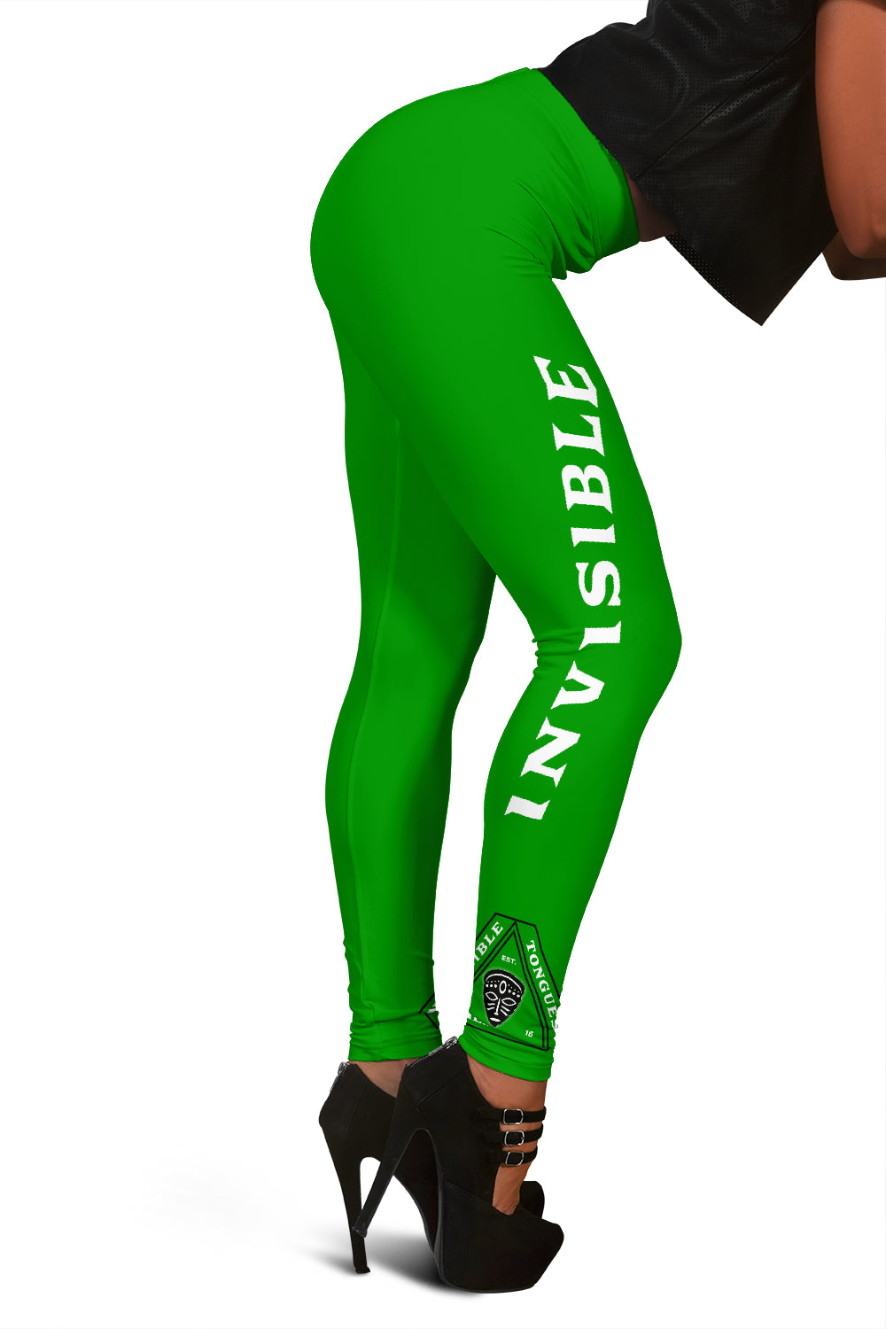 Invisible Tongues - Heartfully Green Leggings