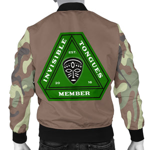 Invisible Tongues Member Army Men's Bomber Jacket