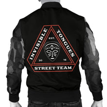 Load image into Gallery viewer, Invisible Tongues Street Team Men&#39;s Bomber Jacket