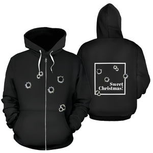 Sweet Christmas Front Zip-Up Hoodie