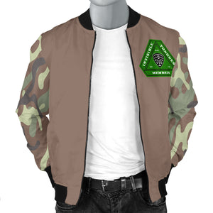 Invisible Tongues Member Army Men's Bomber Jacket