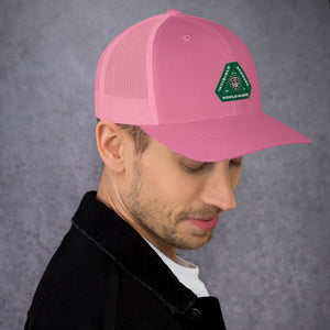 Invisible Tongues Green Logo Trucker Cap