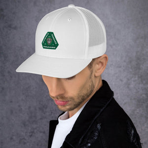 Invisible Tongues Green Logo Trucker Cap