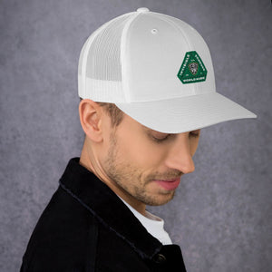 Invisible Tongues Green Logo Trucker Cap